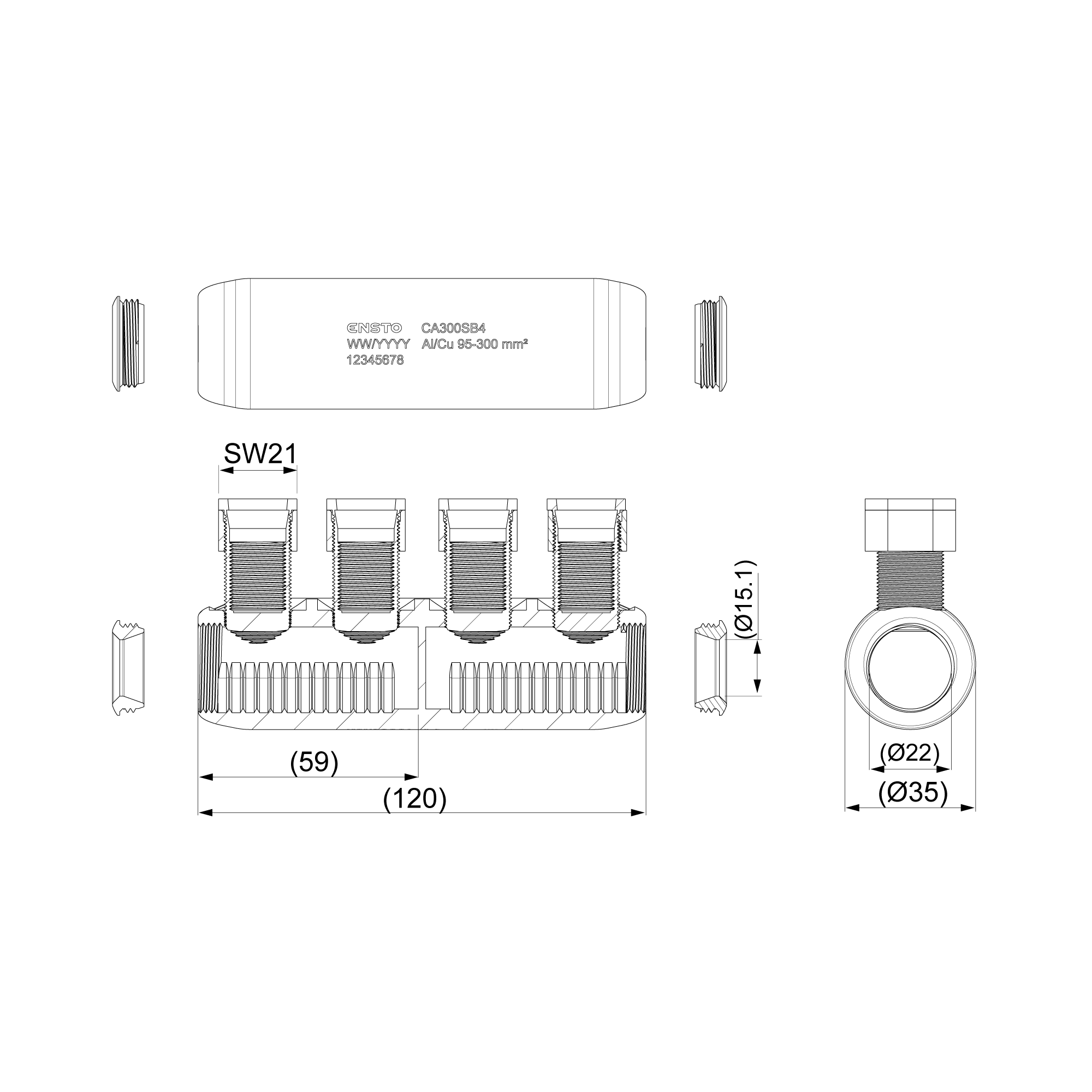 Cable connector mechanical Ensto CA300SB4 - 3