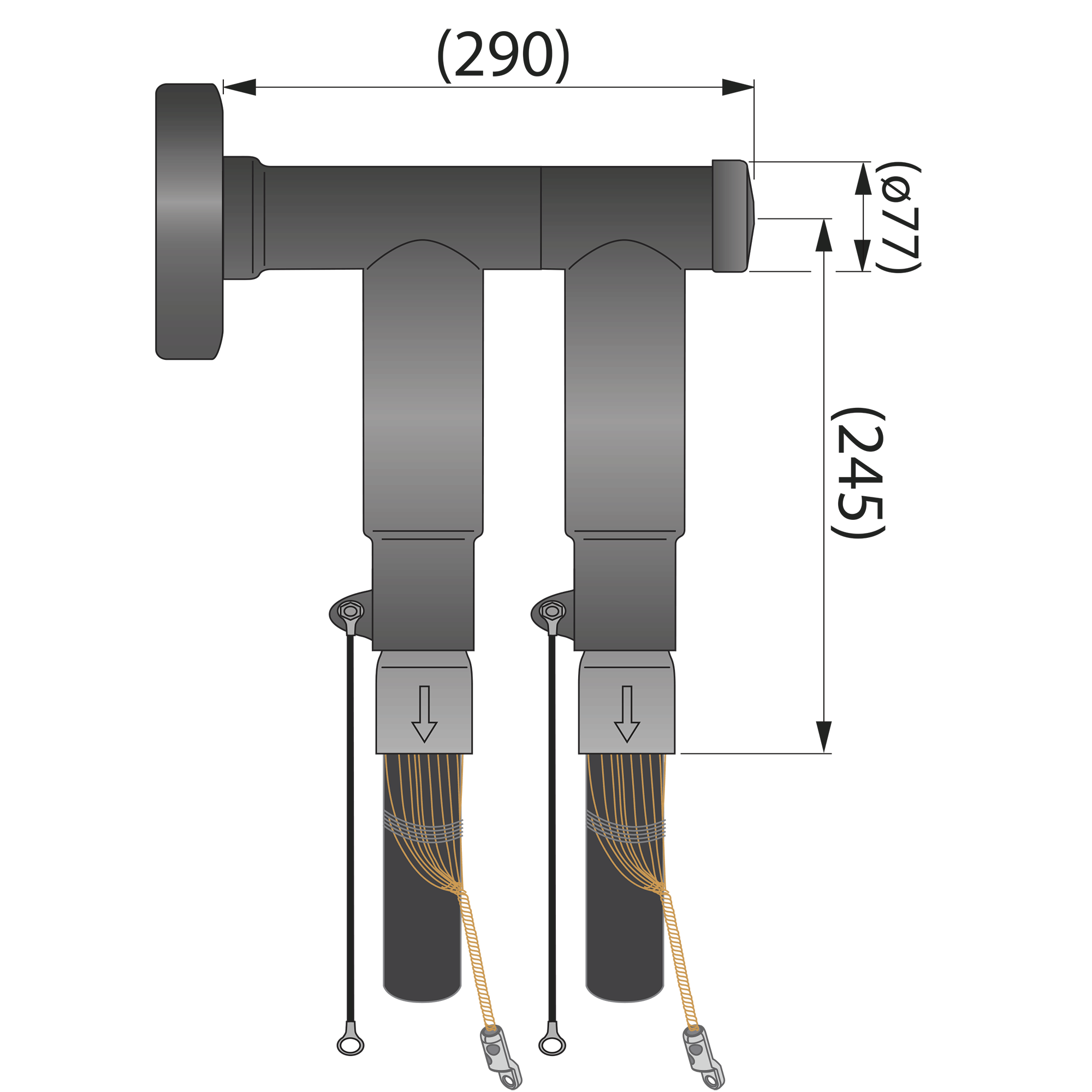 Separable back connector Ensto CONTB630.3 - 1