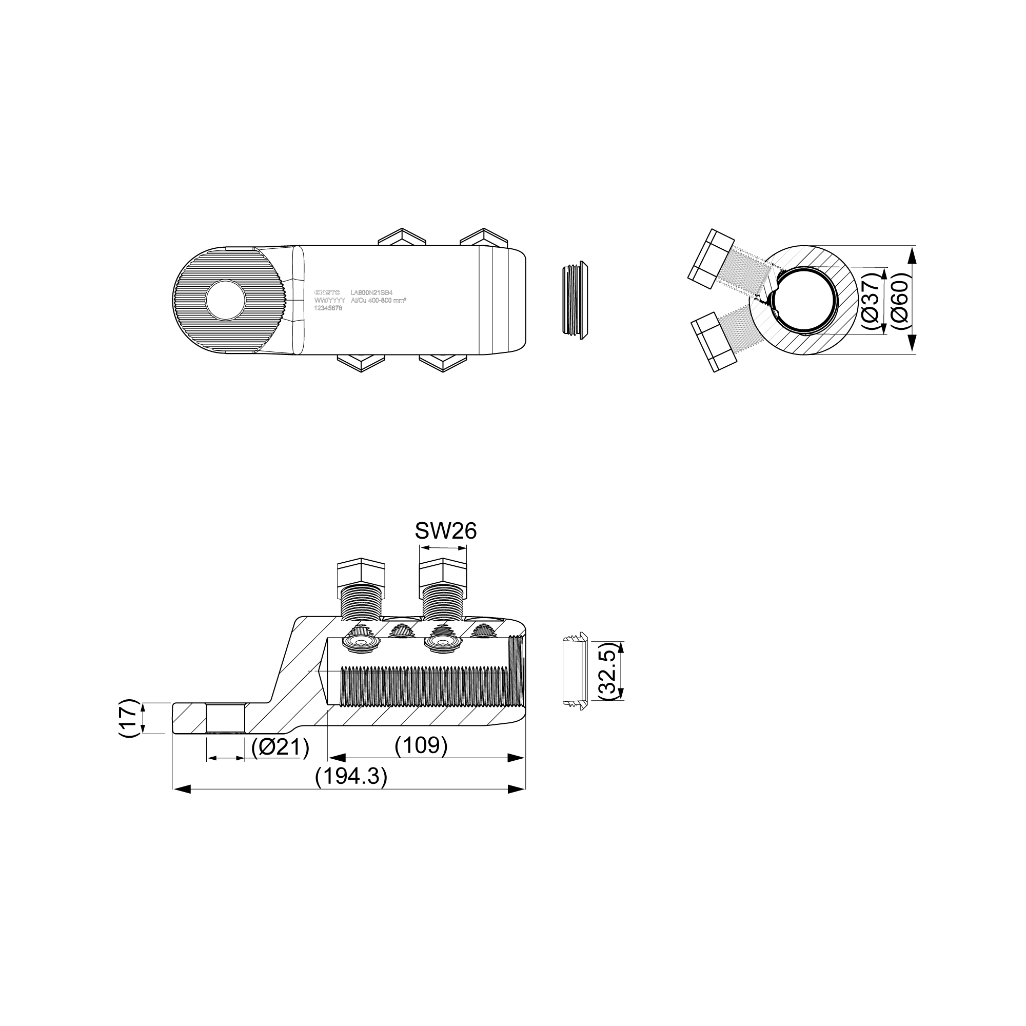 Mekanisk kabelsko Ensto LA800N21SB4