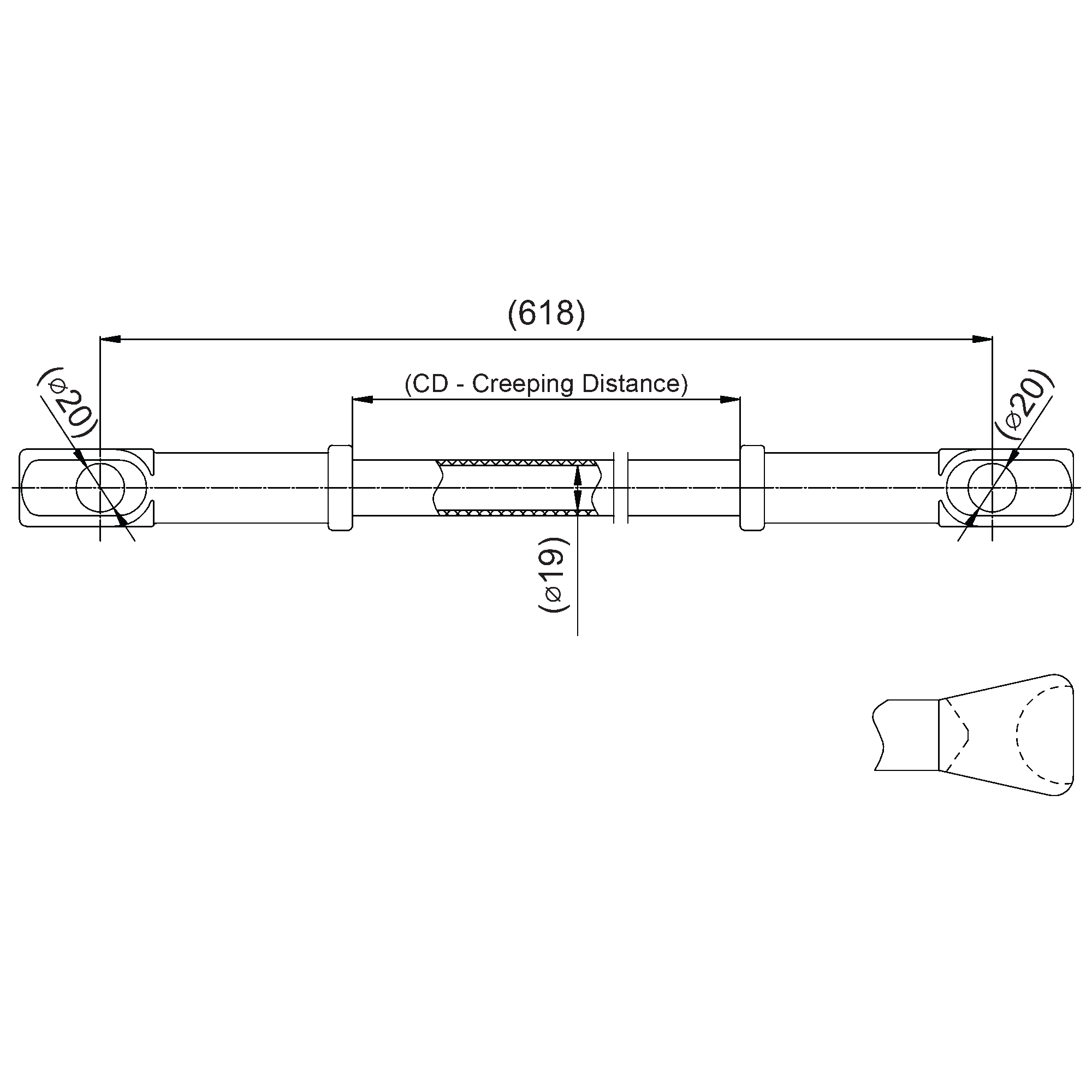 Composite stay insulator Ensto SDI72
