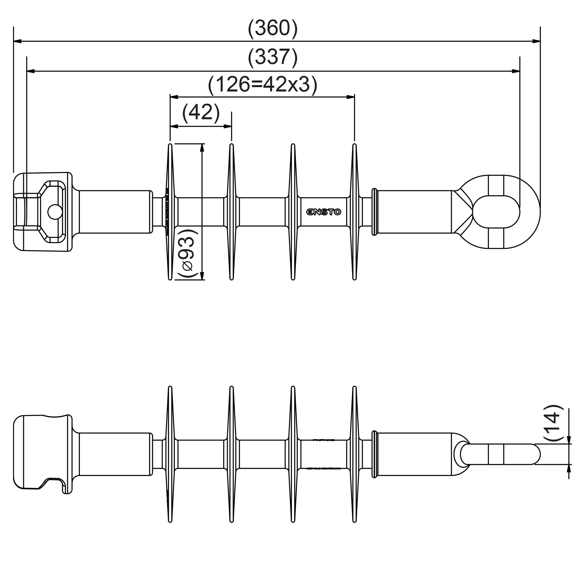 Composite tension insulator Ensto SDI90.152 - 1