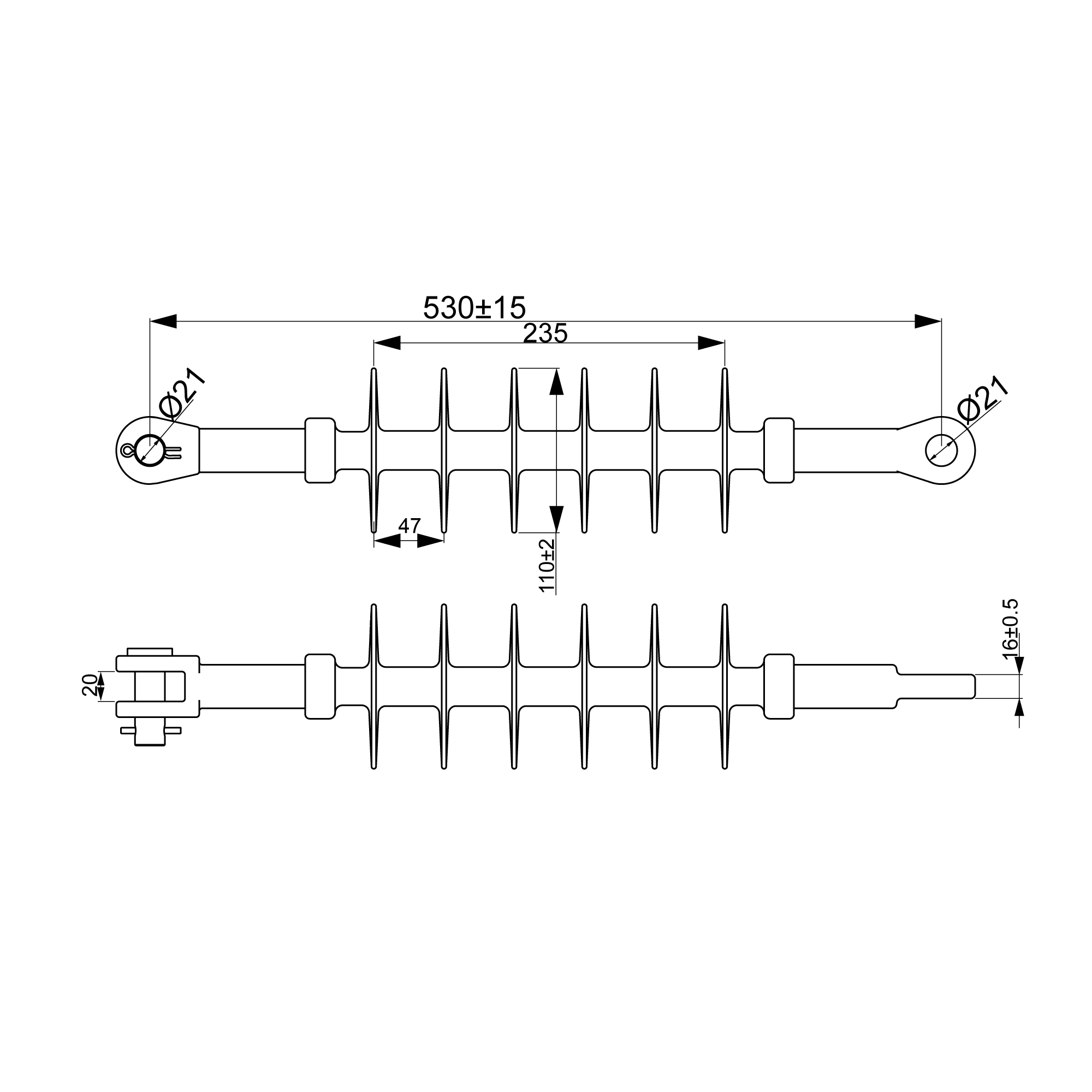 Composite tension insulator Ensto SDI98.3 - 1
