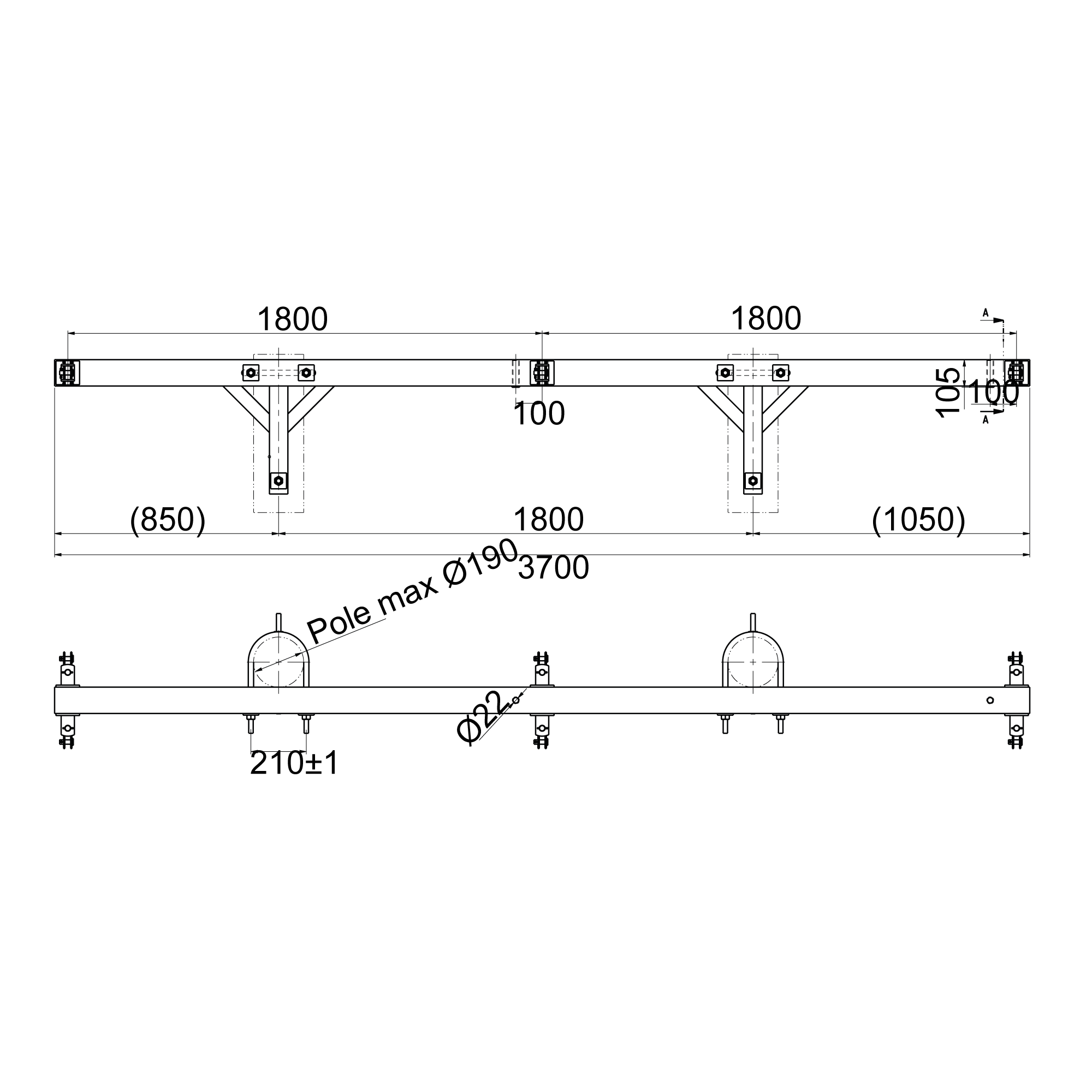 Angle tension crossarm Ensto SH190.12 - 1