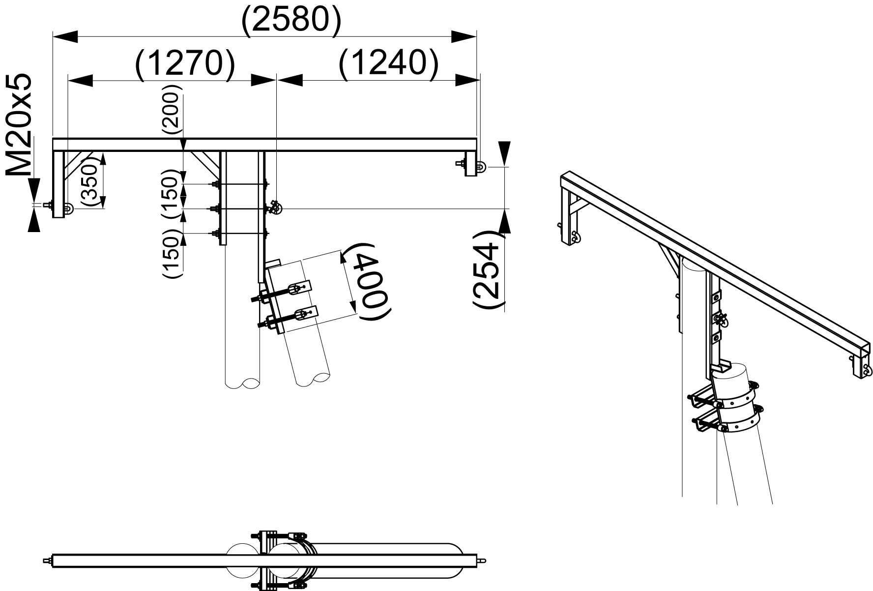 Angle crossarm Ensto SH696 - 1