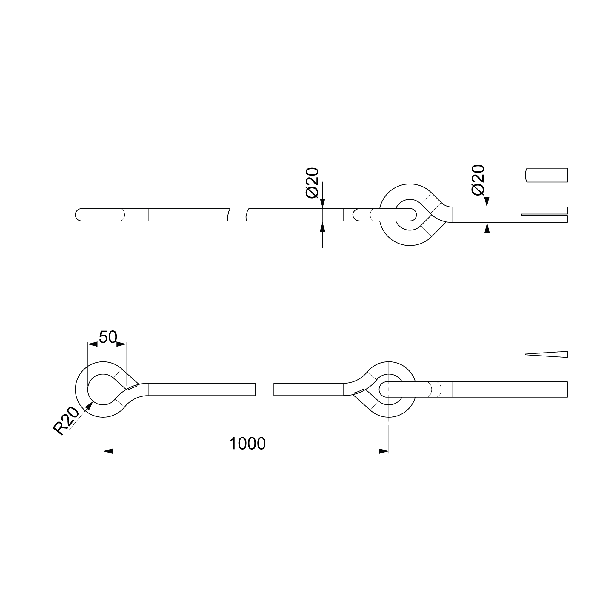 Extension rock eye bolt Ensto SH99 - 1