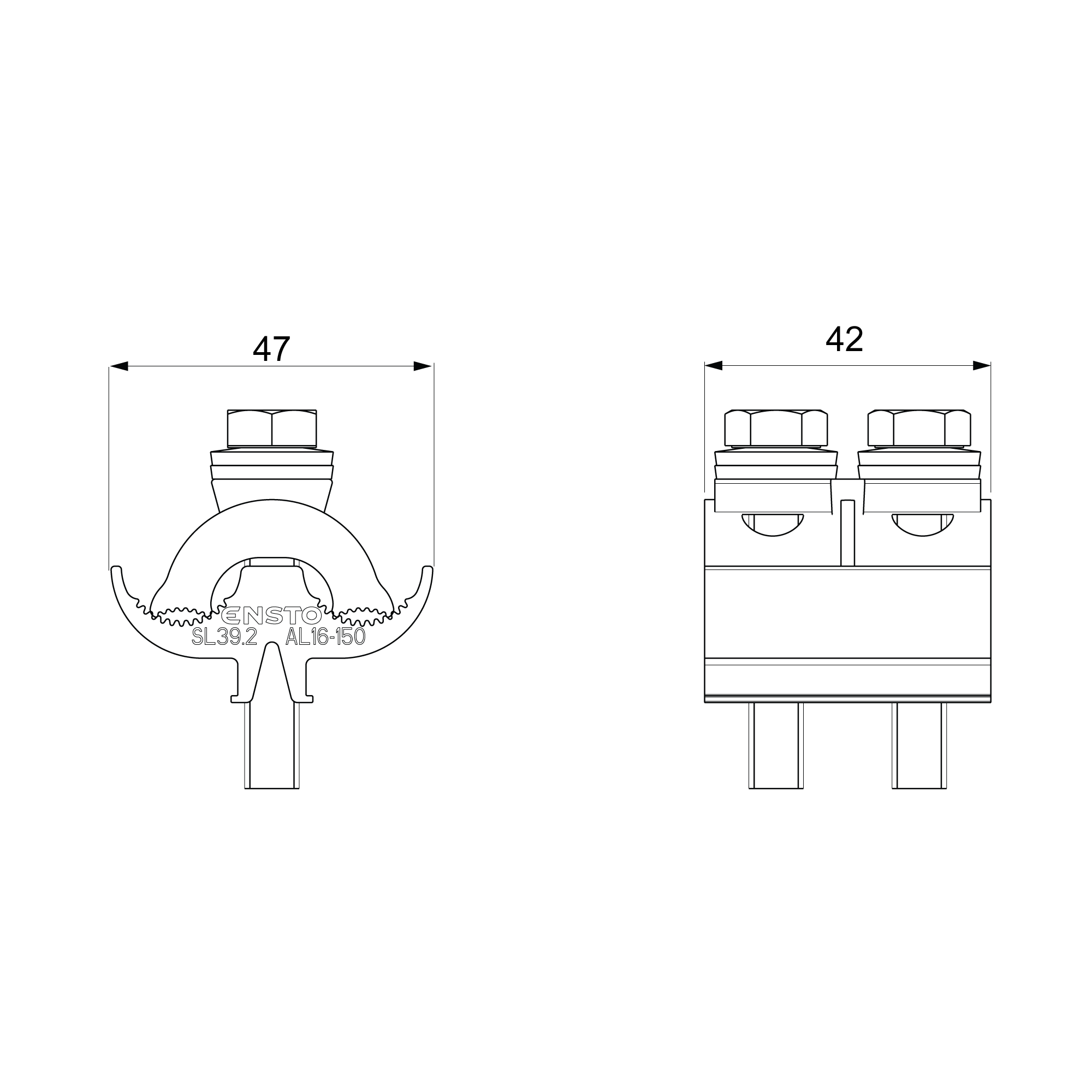 Parallel groove connector Ensto SL39.2 - 1