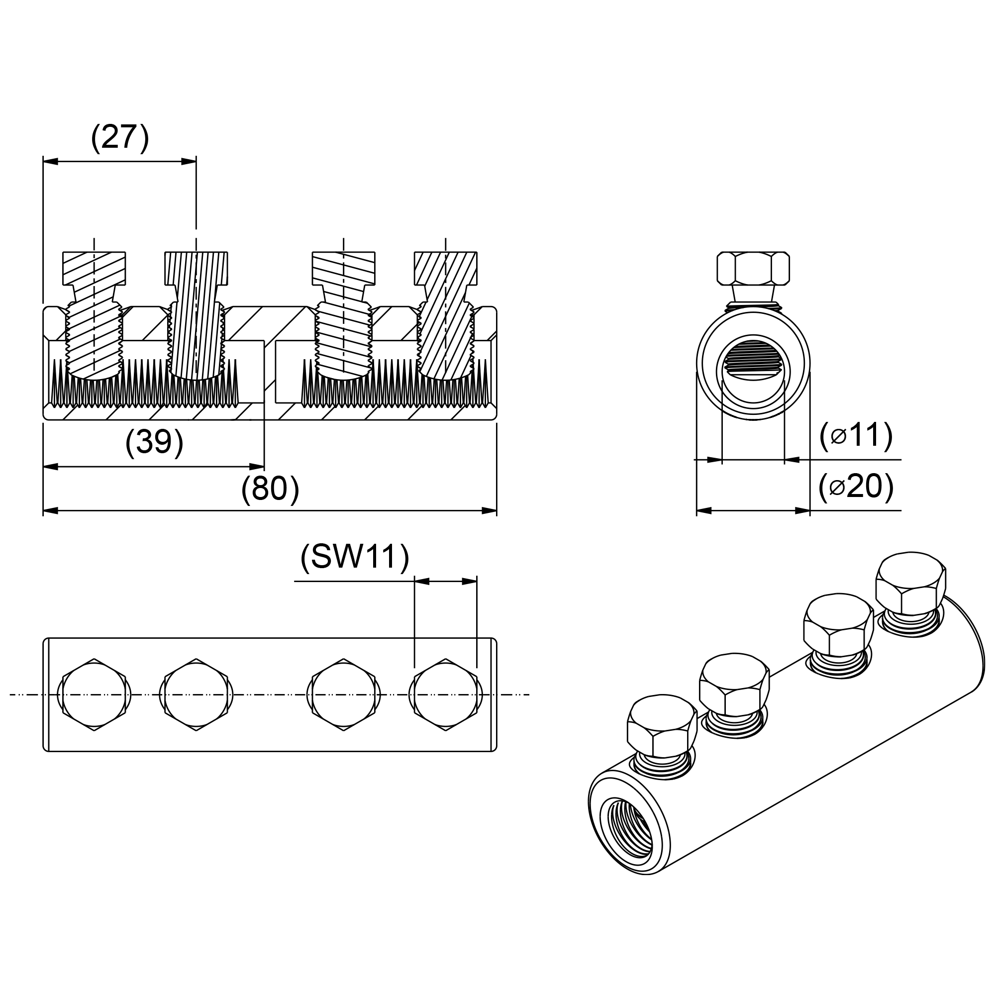 SLJ1.4B Cable connector mechanical | LV Mechanical cable