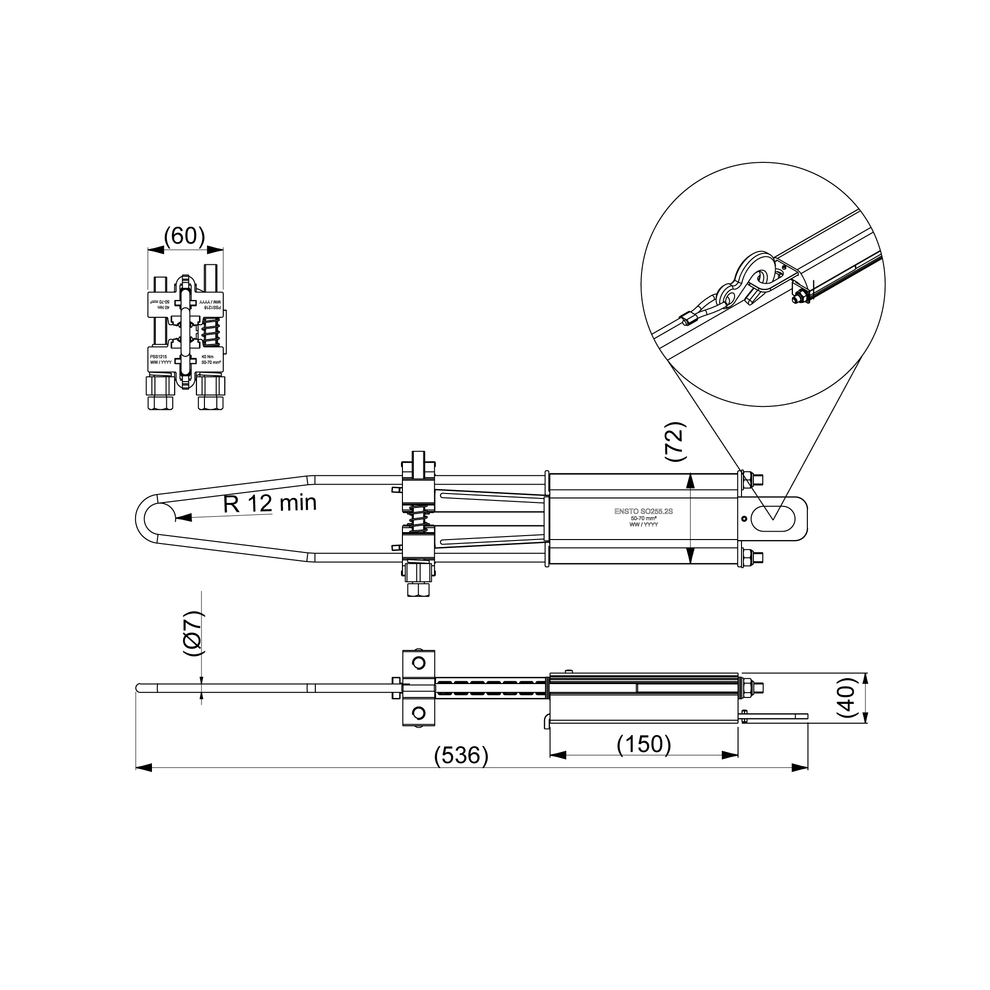 Tension clamp Ensto SO255.2S - 1