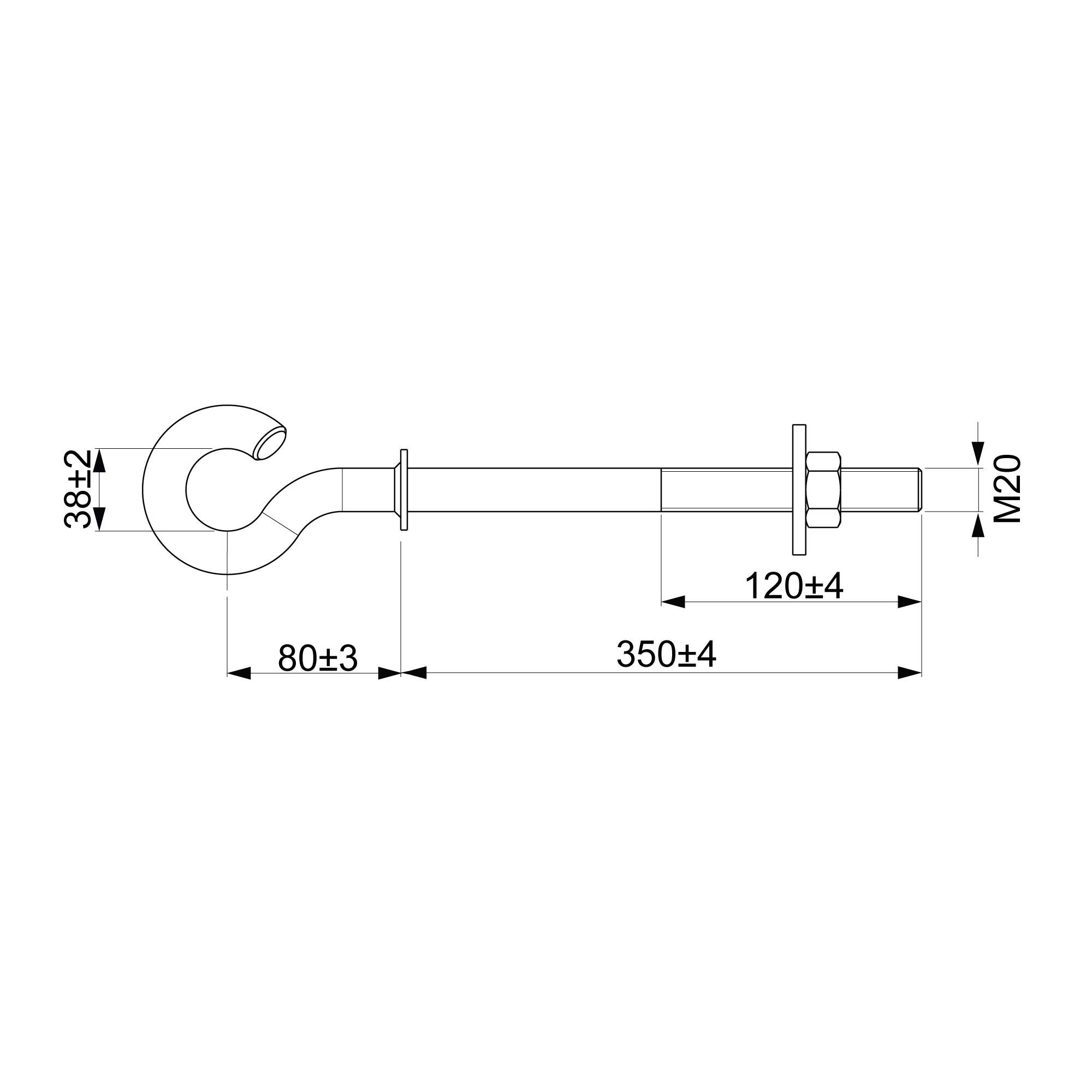 Suspension hook for wood pole Ensto SOT21.3 - 1
